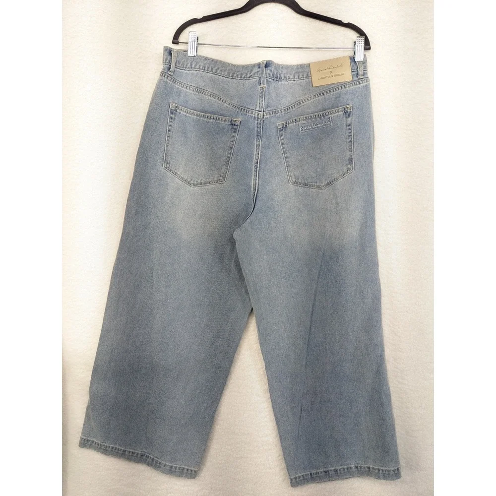 Gloria Vanderbilt Christian Siriano Wide Leg Short Denim‎ Mom Jeans 31/12